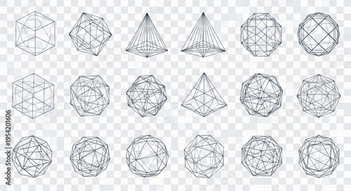 Tableau sur toile Geometric Shapes with Abstract Line Art Design.