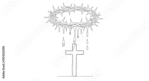 Crown of thorns with cross symbol.