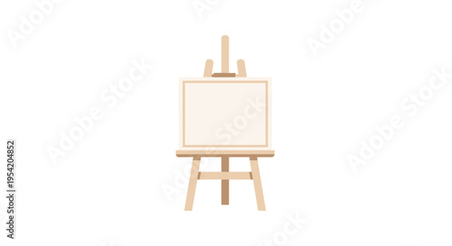Wooden easel with blank canvas in natural light for art studio