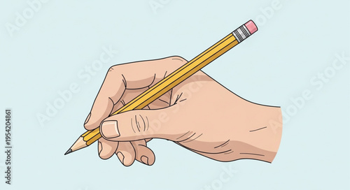Hand Holding a Pencil - Writing, Drawing, and Creative Expression.