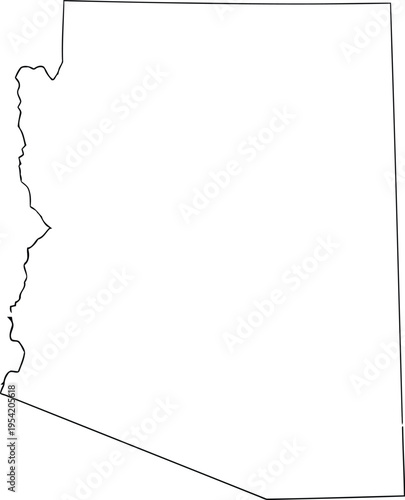 A clean and simple black and white outline map of the us state of arizona on a plain background Vector