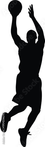 Dynamic basketball player silhouette capturing the intense energy of championship playoff season