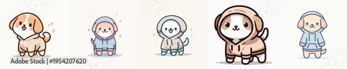 cute dog vector wearing a hoodie