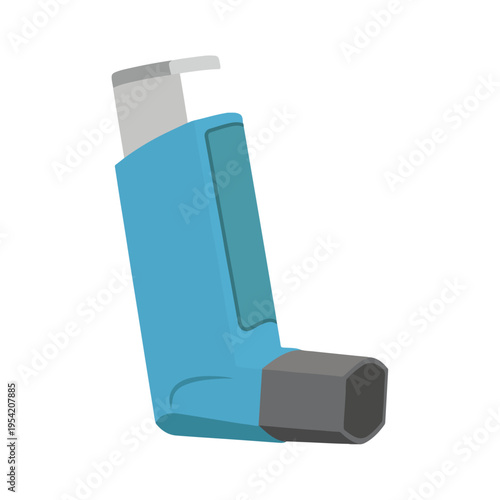 asthma inhaler flat design vector illustration template