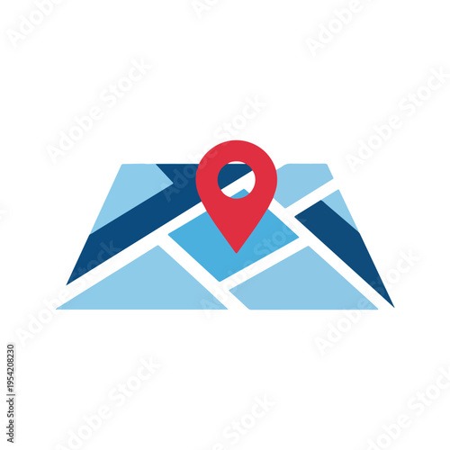 Flat Design Map Location Pin Vector Icon