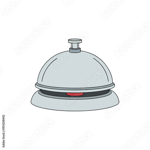 minimalist front desk service bell line art vector illustration