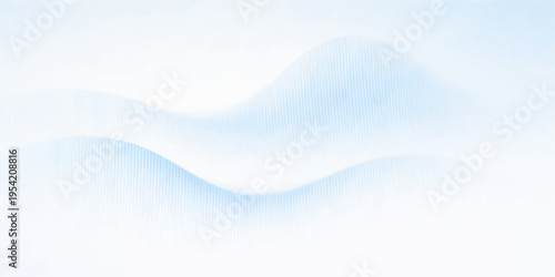 Abstract blue background with flowing winter waves and icy textures under a cold sky creates a motion design of snow and wind in a seasonal nature landscape