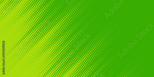 bstract bright green banner background template. Green background with trendy dot pattern design.