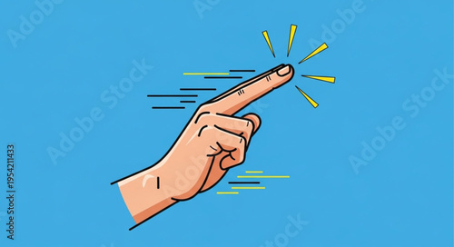Illustration of a Finger Tapping or Touching a Digital Screen.