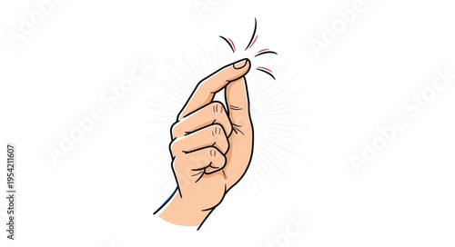 Hand Gesture - Finger Snap Illustration on White Background.