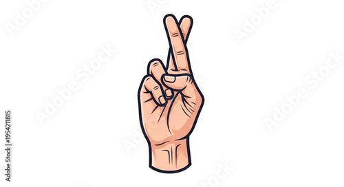 Fingers crossed hand gesture for good luck or hope.