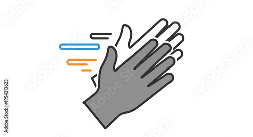 Illustration of clapping hands with motion lines indicating applause.