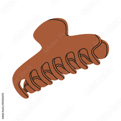 Colorful vector illustration with stylish hair claw clip, classic silhouette. For fashion bloggers, beauty brands, hairstyle tutorials, product packaging, advertisements, and editorial layouts.