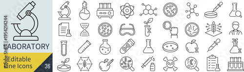 線の編集ができる研究所に関するアイコンセット（アウトライン化していない）
