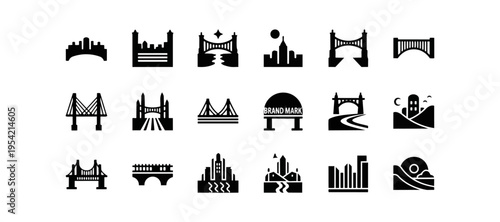 Abstract geometric graphic design elements black and white