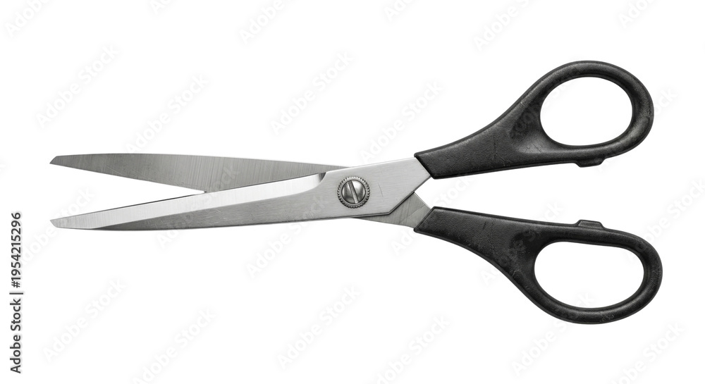 Fototapeta premium Stainless Steel Office Scissors Isolated on White 
