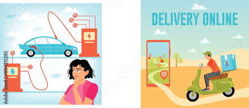 Transitioning to sustainable delivery methods and electric vehicles for online shopping