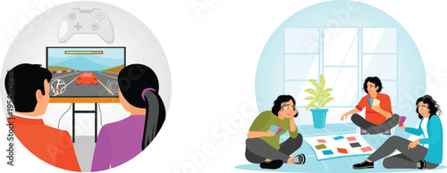 Balancing leisure time between gaming and board games with friends