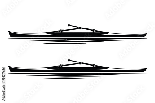 Rowing boat icon silhouette