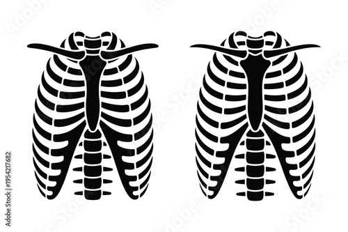 Rib cage icon silhouette