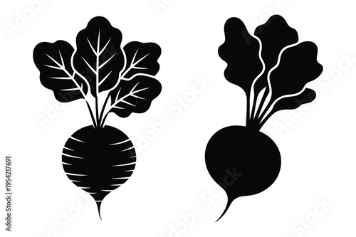 Beet root icon silhouette