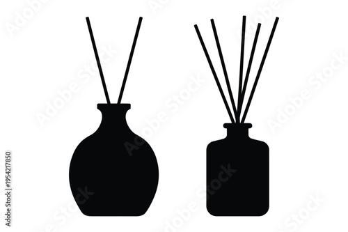 Reed diffuser bottle silhouette icons