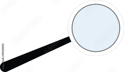 Magnifying glass focusing on an empty space with light blue tint