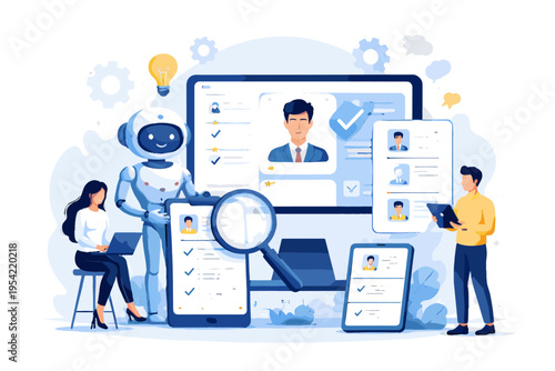 Sticker style system vector simple simple shapes screening image smart icon recruitment generation cute illustration