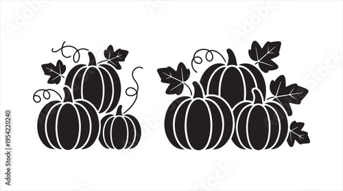 Pumpkin silhouette pack clean modern gourd icons for seasonal and harvest graphics