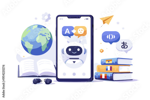 Simple icon app clean design ai translation image minimalism generation language automatic sticker style