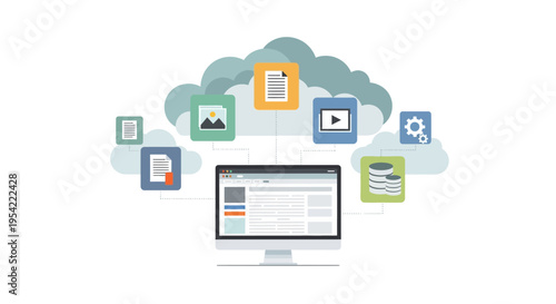 Cloud Computing Services with Data Storage, Documents, Images, and Video Files