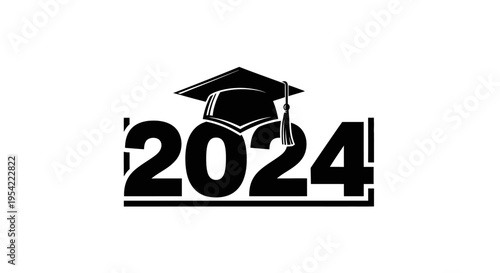 Graduation 2024 with cap and year numbers.