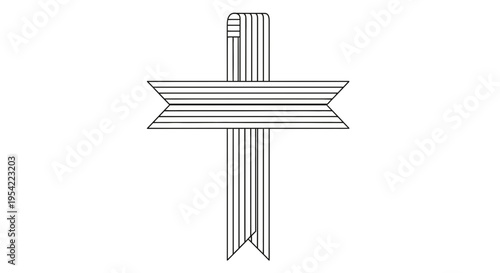 Detailed illustration of a cross symbol.