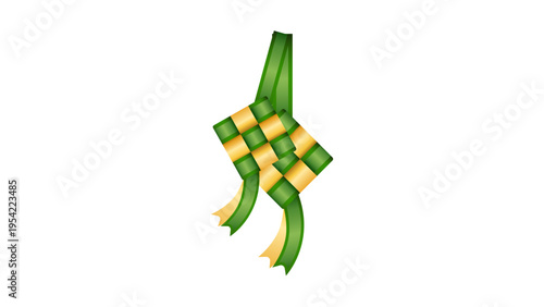 Decorative Woven Ketupat Icon for Ramadan Kareem Design