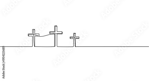 Three Crosses on Simple Stands.