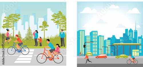 Urban lifestyle: contrasting active and automobile-centric city living