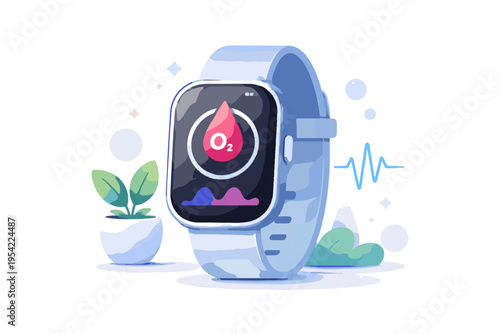 Vector blood icon oxygen wearable generation kawaii minimalism image monitor simple soft shadow