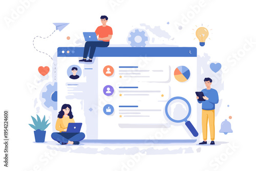 Generation icon forum vector illustration online simple cartoon style vector platform image bold outline digital