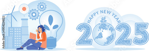 Celebrating new year 2025 with innovation and sustainability themes