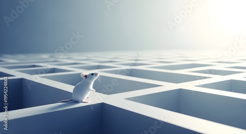 Tiny Mouse Navigates A Vast, Empty Labyrinth In Search Of A Way