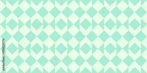 Seamless 1980s Retro Geometric Pattern in Mint Green and Cream Mosaic
