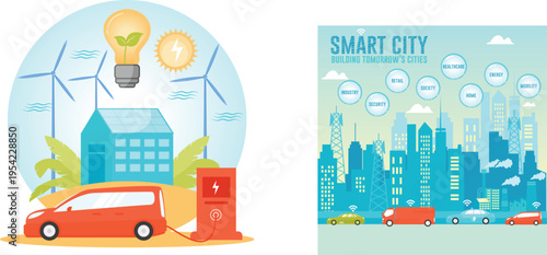Smart city concepts integrating renewable energy and modern infrastructure