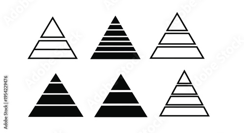 Geometric pyramid arrangements in monochrome showcasing a striking silhouette