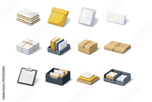 Paper lightweight icon simple delivery vector document generation mail sleeve flat correspondence