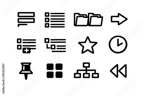 Generation item star nested icon list image menu submenu navigation vector side
