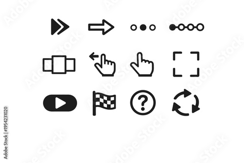 Arrows start finish pointer frame icon image generation arrow walkthrough step simple