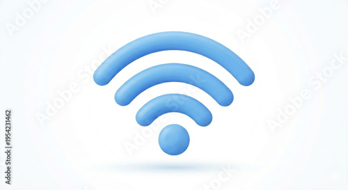3D Claymorphism Wifi Icon, Wireless Connection Signal Symbol for Digital Interface