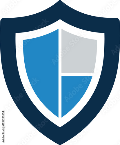 A blue and white shield logo symbolizing protection and security services Free Download A blue and white shield logo symbolizing protection and security services - GFXLoad