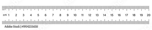 ruler 20 cm. Measuring tool. Ruler scale.