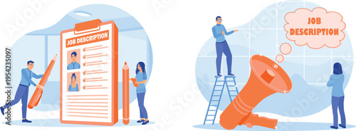 Creating and advertising job descriptions for potential candidates